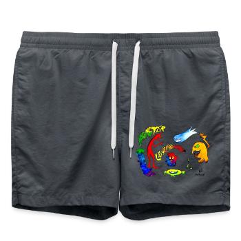 Monster Gespenster Geistergewimmer - Badeshorts - Anthrazit - Vorne - AI Model Male 185 light (185cm)