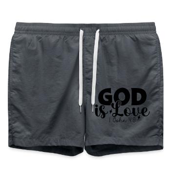 Gott ist Liebe - Badeshorts - Anthrazit - Vorne - AI Model Male 185 light (185cm)