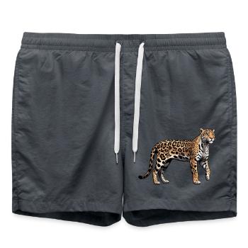 Léopard - Autocollant Animal - Short de bain - charbon - Devant - AI Model Male 185 light (185cm)
