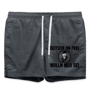 Deitsch on frei wolln mer sei - Badeshorts - Anthrazit - Vorne - AI Model Male 185 light (185cm)