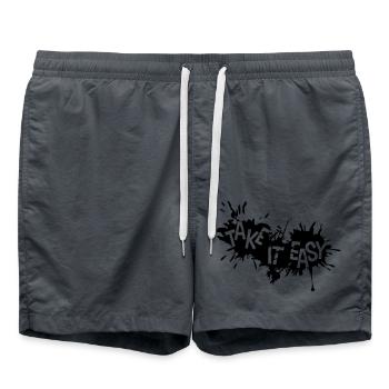 paint drops graffiti blob splash take it log - Swim Trunks - anthracite - Front - AI Model Male 185 light (185cm)