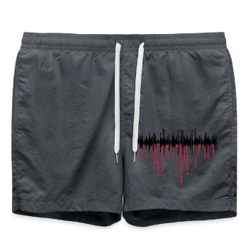 blut tonspur tropfen graffiti spiegelung ton play - Badeshorts - Anthrazit - Vorne - AI Model Male 185 light (185cm)