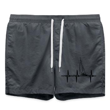 Mein Herz schlägt für Segelboote - Badeshorts - Anthrazit - Vorne - AI Model Male 185 light (185cm)
