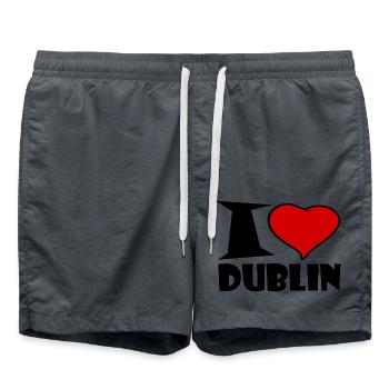 Dublin - J'aime Dublin - Short de bain - charbon - Devant - AI Model Male 185 light (185cm)