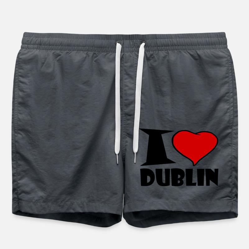 Dublin - I love Dublin - Swim Trunks - anthracite
