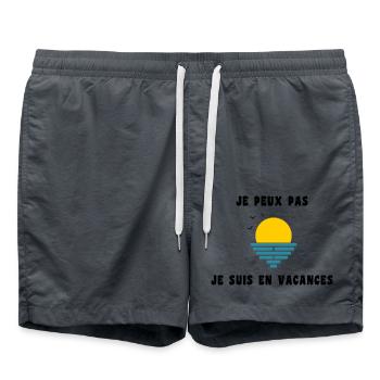 JE PEUX PAS JE SUIS EN VACANCES. VIVE LES VACANCES - Short de bain - charbon - Devant - AI Model Male 185 light (185cm)