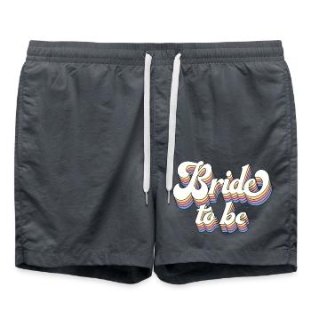 Bride To Be Future Mrs. Bridal Shower Wedding Gift - Swim Trunks - anthracite - Front - AI Model Male 185 light (185cm)