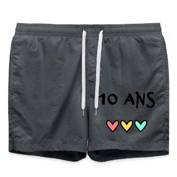 10 ANS. 10e ANNIVERSAIRE. ANNIVERSAIRE 10 ANS. 10 - Short de bain - charbon - Devant - AI Model Male 185 light (185cm)