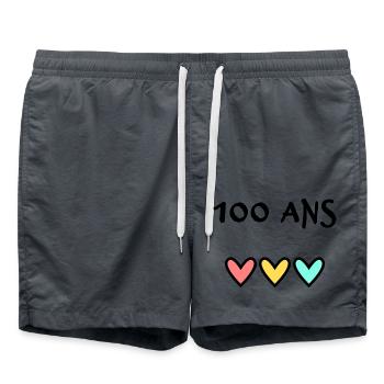 100 ANS. 100e ANNIVERSAIRE. ANNIVERSAIRE 100 ANS. - Short de bain - charbon - Devant - AI Model Male 185 light (185cm)