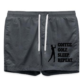 Golf Golfspielerin Golfschläger Kaffee Golfball - Badeshorts - Anthrazit - Vorne - AI Model Male 185 light (185cm)