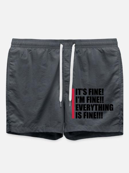 everything is fine quote - Swim Trunks - anthracite