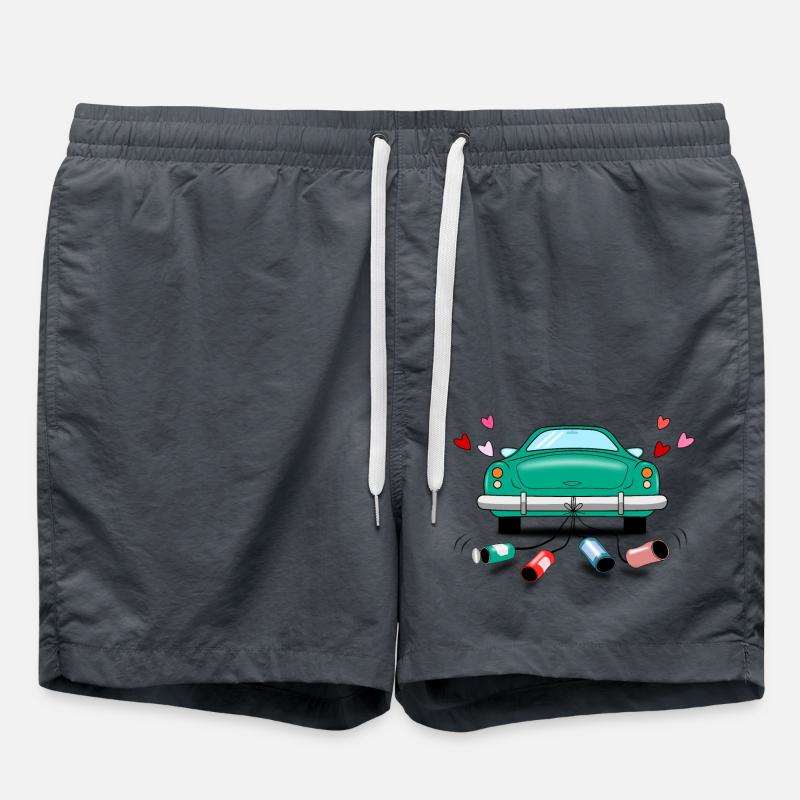 Wedding Car Green Wedding - Swim Trunks - anthracite