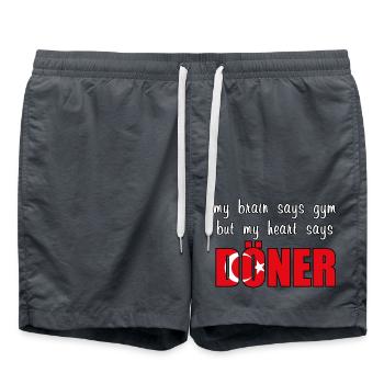 Mon cœur dit Döner - Short de bain - charbon - Devant - AI Model Male 185 light (185cm)
