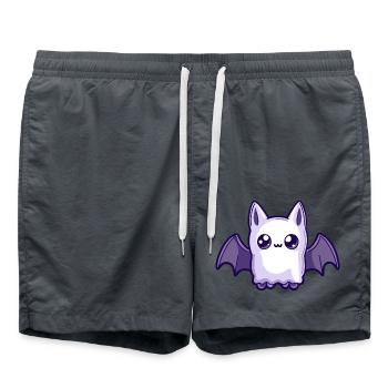 Fledermaus Halloween Comic Geist - Badeshorts - Anthrazit - Vorne - AI Model Male 185 light (185cm)