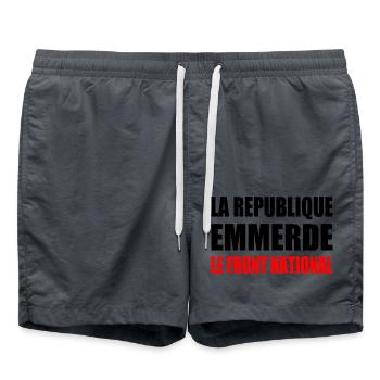 la republique emmerde le front national - Short de bain - charbon - Devant - AI Model Male 185 light (185cm)
