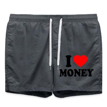 I love money - Short de bain - charbon - Devant - AI Model Male 185 light (185cm)