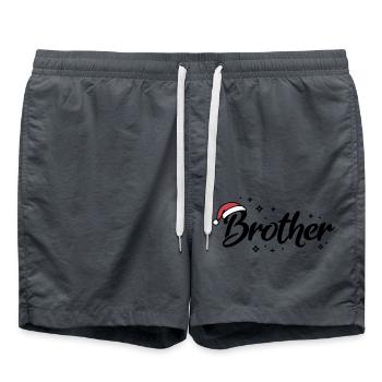Père Noël Chapeau Frère Frère - Short de bain - charbon - Devant - AI Model Male 185 light (185cm)