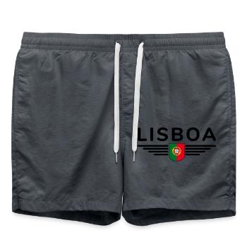 Lisbon Fan T-Shirt for Portugal Lovers - Swim Trunks - anthracite - Front - AI Model Male 185 light (185cm)