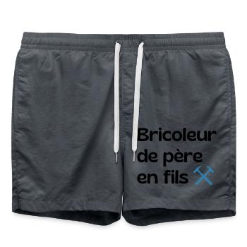 Handwerker vom Vater bis zum Sohn - Papa Geschenk - Badeshorts - Anthrazit - Vorne - AI Model Male 185 light (185cm)
