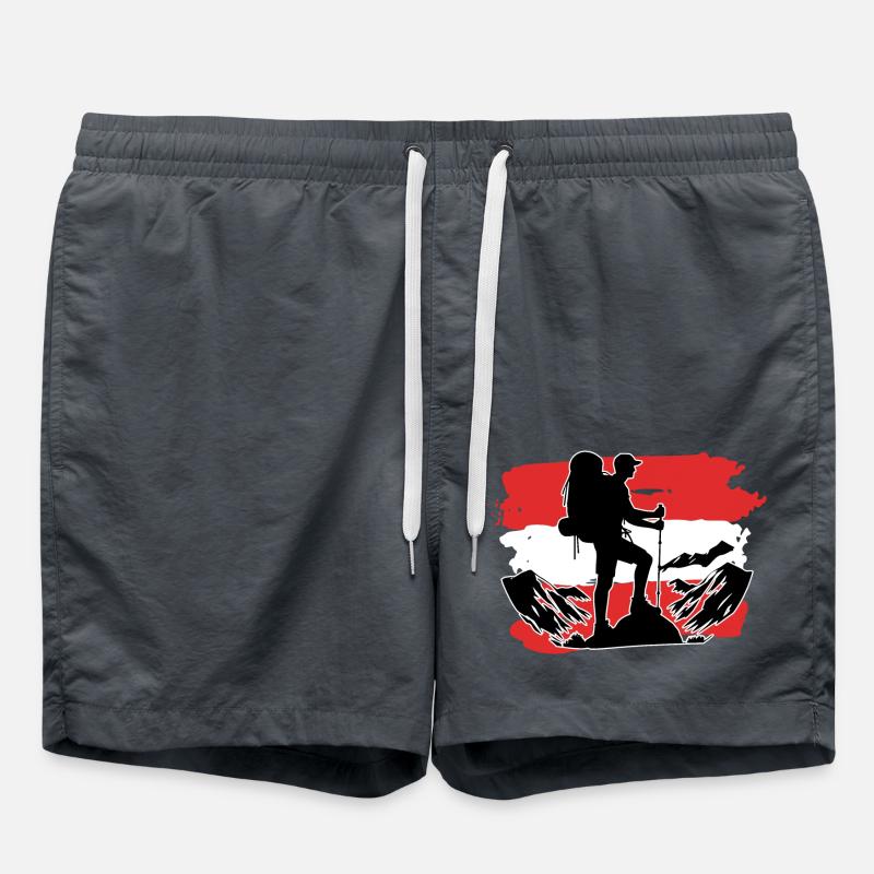 Austria Flag Hiking Hikers - Swim Trunks - anthracite