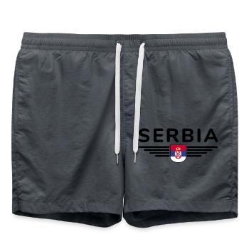 Design Serbie – Fierté et passion - Short de bain - charbon - Devant - AI Model Male 185 light (185cm)