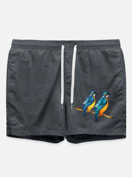 Bunte Vögel - Badeshorts - Anthrazit