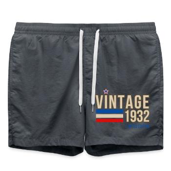 Vintage 1932 limitierte Auflage - Badeshorts - Anthrazit - Vorne - AI Model Male 185 light (185cm)