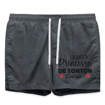 La petite princesse de tonton - Short de bain - charbon - Devant - AI Model Male 185 light (185cm)