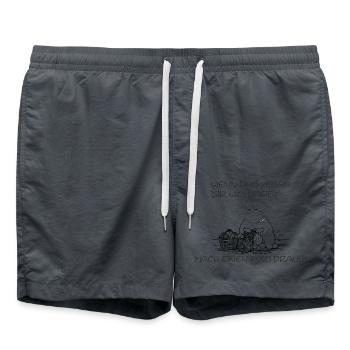 Mach einen Pulli draus – lustiges Strick-Schaf - Badeshorts - Anthrazit - Vorne - AI Model Male 185 light (185cm)