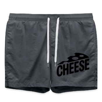 Käse -Cool Food Logo - Badeshorts - Anthrazit - Vorne - AI Model Male 185 light (185cm)