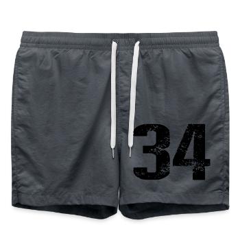 34 Number Jersey - Swim Trunks - anthracite - Front - AI Model Male 185 light (185cm)
