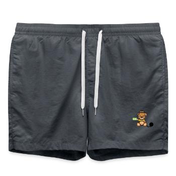 Pixel Bear Prisoner - Swim Trunks - anthracite - Front - AI Model Male 185 light (185cm)