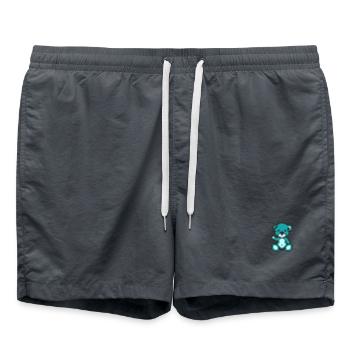 Pixel Bear Alien - Swim Trunks - anthracite - Front - AI Model Male 185 light (185cm)