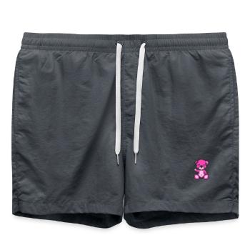 Pixel Bear Neon Magenta - Swim Trunks - anthracite - Front - AI Model Male 185 light (185cm)