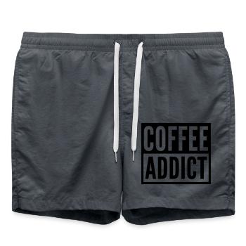 coffee addict - Swim Trunks - anthracite - Front - AI Model Male 185 light (185cm)