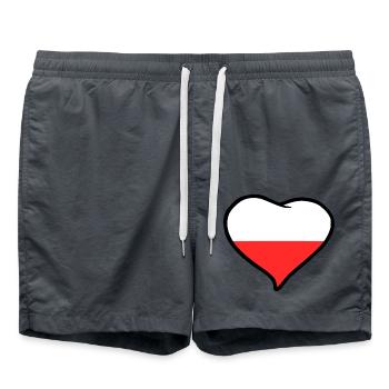 Poland flag - Swim Trunks - anthracite - Front - AI Model Male 185 light (185cm)