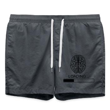 Brain Sprüche Spruch lustig witzig Breakfast Witz - Badeshorts - Anthrazit - Vorne - AI Model Male 185 light (185cm)