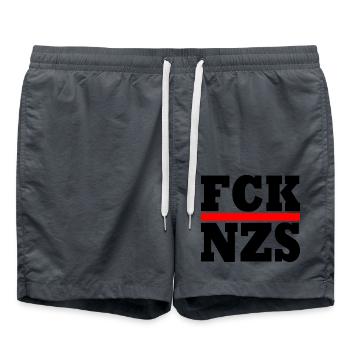 FCK NZS - Swim Trunks - anthracite - Front - AI Model Male 185 light (185cm)