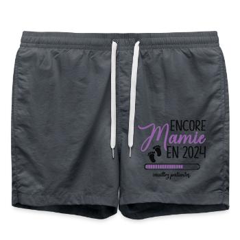 Encore Mamie 2024 Cadeau Future Grand Mère - Short de bain - charbon - Devant - AI Model Male 185 light (185cm)