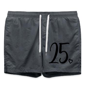 25ème anniversaire Femmes 25 ans Mignon Numéro 25 - Short de bain - charbon - Devant - AI Model Male 185 light (185cm)