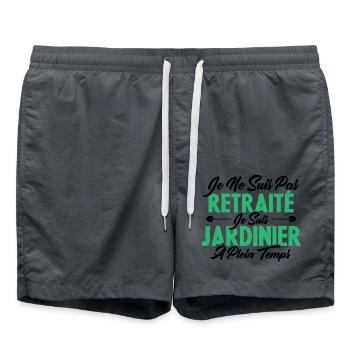 Je Ne Suis Pas Retraité Je Suis Jardinier - Short de bain - charbon - Devant - AI Model Male 185 light (185cm)