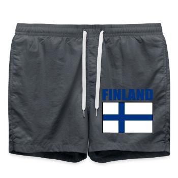 Finnland - Badeshorts - Anthrazit - Vorne - AI Model Male 185 light (185cm)