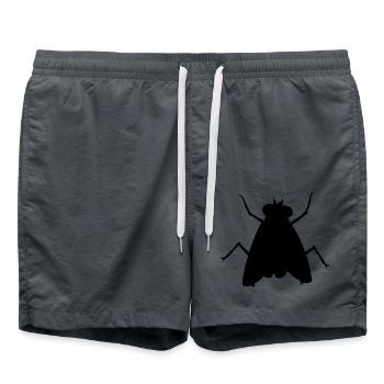 Silhouette Small House Fly Insect - Swim Trunks - anthracite - Front - AI Model Male 185 light (185cm)