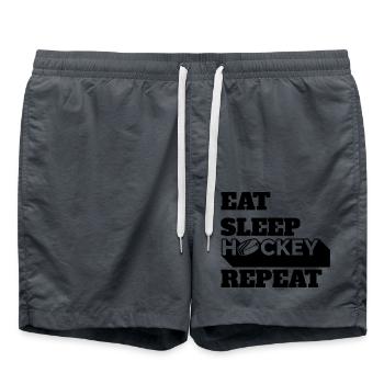 Eishockey Wintersport Geschenk Eishockeyteam - Badeshorts - Anthrazit - Vorne - AI Model Male 185 light (185cm)