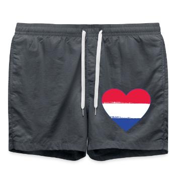 Holland Flag Heart utilisé - Short de bain - charbon - Devant - AI Model Male 185 light (185cm)
