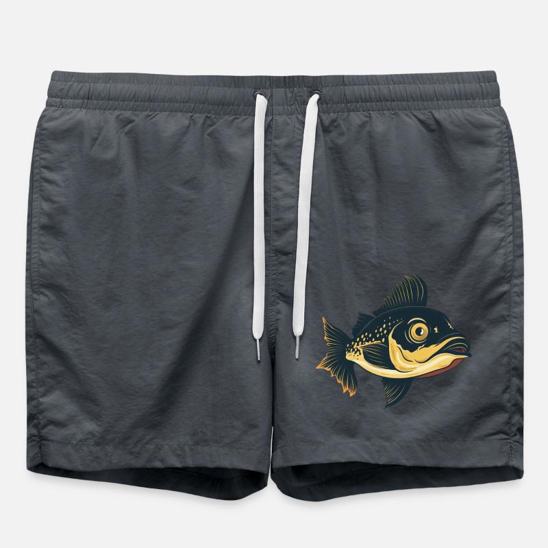 Fish pike perch angler - Swim Trunks - anthracite
