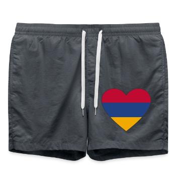 Armenien Flagge Herz - Badeshorts - Anthrazit - Vorne - AI Model Male 185 light (185cm)