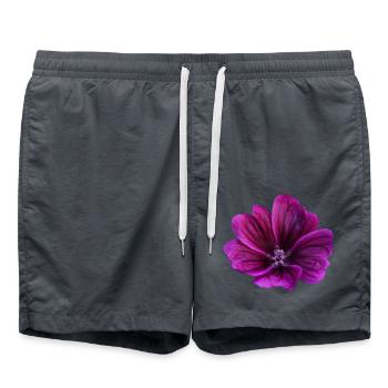 Fleur violette de mauve - Short de bain - charbon - Devant - AI Model Male 185 light (185cm)