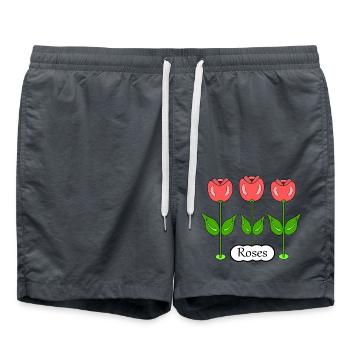 Roses - Badeshorts - Anthrazit - Vorne - AI Model Male 185 light (185cm)