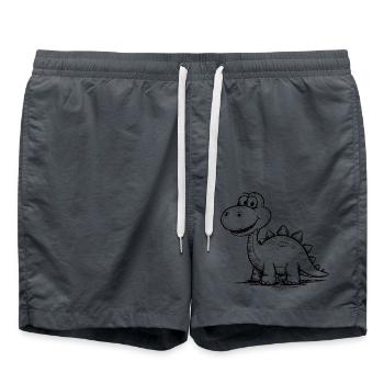 Dino Dinosaurier - Badeshorts - Anthrazit - Vorne - AI Model Male 185 light (185cm)